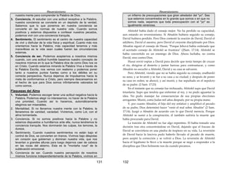Reversionismo
131
nuestra mente para comprender la Palabra de Dios.
3. Conciencia. Al estudiar con una actitud receptiva a la Palabra,
nuestra conciencia se convierte en un depósito de la verdad.
Sabemos que lo que ponemos en nuestra conciencia se
convierte en las normas de nuestra vida. Cuando somos
positivos y estamos dispuestos a confesar nuestros pecados,
podemos vivir con una conciencia tranquila.
4. Sentimiento. El sentimiento es el centro de nuestra capacidad
de vivir y disfrutar de la vida física y espiritual. Cuanto más nos
orientamos hacia la Palabra, más capacidad tenemos y más
maravillosa es la vida sean cuales fueren las circunstancias
extemas.
5. Conciencia de ser. Podemos aceptarnos a nosotros mismos
cuando, con una actitud humilde basamos nuestro concepto de
nosotros mismos en lo que la Palabra dice de como Dios nos ve
en Cristo. Cuando estamos mirando la Palabra Viva a través de
la Palabra Escrita, nos vemos con realismo y podemos poner
tanto a nuestros puntos fuertes como a los débiles en su
correcta perspectiva. Nunca dejamos de Impulsarnos hacia la
meta de conformarnos a Cristo, pero siempre descansamos en
el hecho de que para Dios somos infinitamente valorados tal
como somos.
Flaquezas del Alma
1. Voluntad. Podemos escoger tener una actitud negativa hacía la
Palabra. Podemos elegir no interesarnos, no hacer de la Palabra
una prioridad. Cuando así lo hacemos, automáticamente
elegimos ser miserables.
2. Mentalidad. Si no llenamos nuestra mente con la Palabra, la
llenaremos de vanidad, vaciedad. Viviremos, como Lot, con el
alma tormentada.
3. Conciencia. Si no somos positivos hacia la Palabra y no
estamos dispuestos a humillarnos ante ella, nunca tendremos la
conciencia tranquila. Nos dominarán las culpas, los temores, la
dureza.
4. Sentimiento. Cuando nuestros sentimientos no están bajo el
control de Dios, se convierten en tiranos. Vivimos bajo déspotas
sin corazón que gobiernan y dominan nuestra vida, que nos
levantan a grandes alturas para luego dejarnos caer de cabeza
en las rocas del abismo. Esta es la "montaña rusa" de la
sublevación emocional.
5. Conciencia de ser. Cuando nuestra percepción de nosotros
mismos funciona independientemente de la Palabra, vivimos en
Reversionismo
132
un infierno de preocupaciones que giran alrededor del "yo". Sea
que estemos concentrados en lo grande que somos o en que no
somos nada, sepamos que toda preocupación con el "yo" es
igualmente venenosa.
Ahitofel había dado el consejo mejor. No ha perdido su capacidad,
aun estando en reversionismo. Si Absalón hubiera seguido su consejo,
David hubiera perdido. Pero Dios contestó la oración de David, David el
adúltero, David el asesino, pero David el creyente disciplinado por Dios.
Absalón siguió el consejo de Husai, "Porque Jehová había ordenado que
el acertado consejo de Ahitofel se frustrara" (2Sam. 17:14). Ahitofel se
había convertido en un enemigo de Dios. Ahora luchaba, no contra
David, sino contra Dios.
Husai envió espías a David para decirle que tenía tiempo de cruzar
el río, dirigirse al desierto y juntar fuerzas para contraatacar, y como
Absalón no escuchó a Ahitofel, David y su casa se salvaron.
Pero Ahitofel, viendo que no se había seguido su consejo, enalbardó
su asno, y se levantó y se fue a su casa a su ciudad; y después de poner
su casa en orden, se ahorcó, y así murió, y fue sepultado en el sepulcro
de su padre. (2 Sam. 17:23)
En el instante que su consejo fue rechazado, Ahitofel supo que David
triunfaría. Supo que tendría que enfrentar al rey, y no pudo aguantar la
idea. No pudo manejar las consecuencias de sus propias elecciones
arrogantes. Murió, como Judas mil años después, por su propia mano.
Y, por cuanto Absalón, el hijo del rey enfatizó y amplificó el pecado
de su padre, Dios determinó hacer "venir el mal sobre Absalón" (2 Sam.
17:14). Juzgó a Absalón de acuerdo con lo que David merecía. Porque
Ahitofel se sumó a la conspiración, él también sufriría la muerte que
había procurado para David.
La traición de Ahitofel no fue algo repentino. El había tomado una
decisión tras otra concentrándose en David, dejando que el fracaso de
David se convirtiera en una piedra de tropiezo en su vida. La reversión
de David hacia la lascivia pudo haberlo llevado al pecado de muerte,
pero aceptó la corrección y se volvió a Dios. La reversión de Ahitofel
hacia el legalismo lo llevó a la muerte porque se negó a responder a la
disciplina que Dios fielmente nos da cuando pecamos.
 