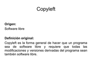 Software Con Copy Left Copyright, copyleft y licencias Creative Commons | PPT