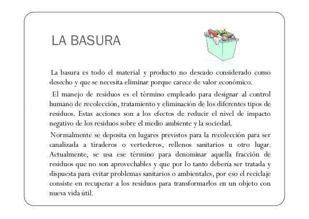 Texto Expositivo Sobre El Problema De La Basura es.slideshare.net