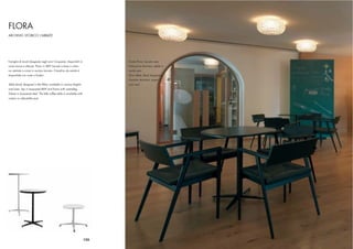 FLORA
ARCHIVIO STORICO L’ABBATE




Famiglia di tavoli disegnata negli anni Cinquanta, disponibili in            Tavolo Flora, laccato nero
varie misure e altezze. Piano in MDF laccato e base a colon-                 Poltroncina Dormitio, sedile in
na centrale a croce in acciaio laccato. Il tavolino da salotto è             corda nera
disponibile con ruote o ﬁnalini.                                             Flora Table, black lacquered
                                                                             Dormitio Armchair, paper
Table family designed in the ﬁfties, available in various heights            yarn seat
and sizes. Top in lacquered MDF and frame with centralleg,
X-base in lacquered steel. The little coffee table is available with
castors or adjustable post.




                                                                       122
 