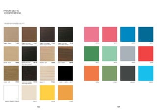 FINITURE LEGNO
WOOD FINISHING



* I colori stampati possono variare rispetto ai colori originali
  Printed colours may vary from the original colours




faggio - beech                      TF100              faggio tinto noce    TF101          faggio tinto wengè  TF102   faggio tinto nero     TF110   L3014    L3017           L5012    L5017
                                                       beech walnut stained                beech wengè stained         beech black stained




betulla - birch                     TB100              betulla tinto nero    TB110         frassino - ash     TA100    noce - walnut         TN100   L6017    L6019           L9022    L3020
                                                       birch black stained




rovere - oak                        TR100              rovere tinto wengè    TR102         abete - ﬁr         TP100      LA9017 - LR9017 - L9017     L2004   L10841         L840501   L08601
                                                       oak wengè stained




    LA9016 - LR9016 - L9016                                                  L1015                            L1018                          L1032



                                                                                     166                                                                              167
 