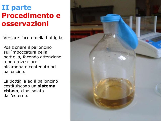 Laboratorio di chimica: formazione di un sale Aceto e bicarbonato