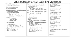 Comprehensive VHDL Coding and Testbenches for Digital Logic Circuits | PPTX