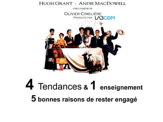 4 Tendances & 1 enseignement
5 bonnes raisons de rester engagé
Olivier Cimelière
Produite par
 
