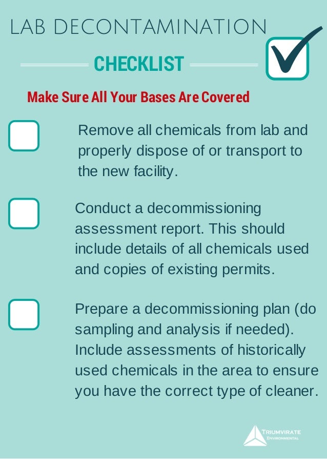 Lab Decontamination Checklist