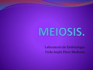 Laboratorio de Embriología.
Frida Anylú Pérez Medrano.
 