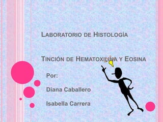 LABORATORIO DE HISTOLOGÍA
TINCIÓN DE HEMATOXILINA Y EOSINA
Por:
Diana Caballero
Isabella Carrera
 