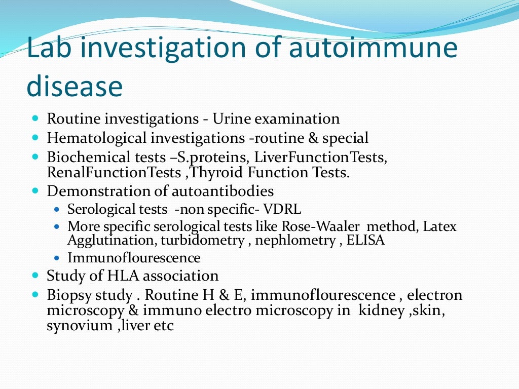 Lab diagnosis autoimmune disease