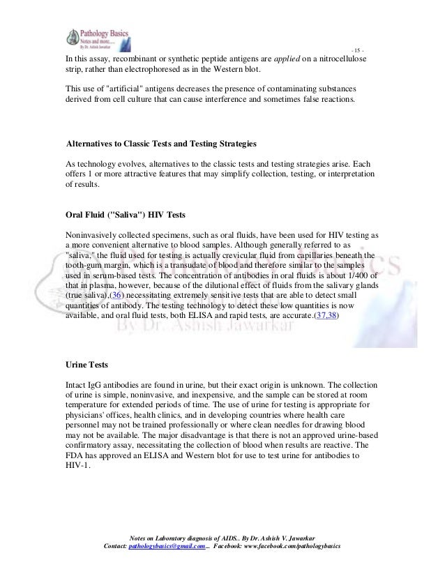 LABORATORY DIAGNOSIS OF HIV AIDS