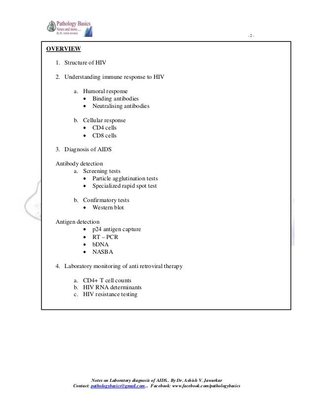 LABORATORY DIAGNOSIS OF HIV AIDS