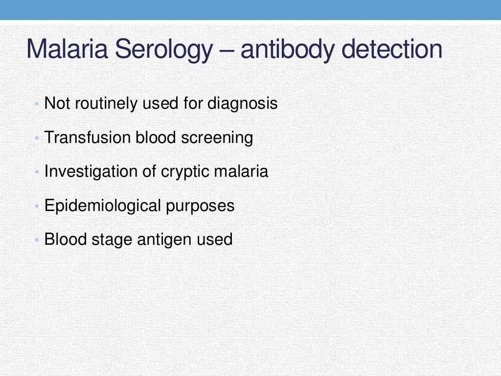 Lab diagnosis of malaria