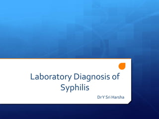 Laboratory Diagnosis of
Syphilis
Dr Y Sri Harsha

 