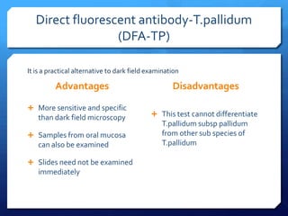 Lab diagnosis of syphilis | PPTX