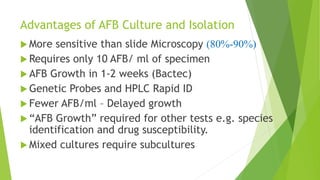 Lab diagnosis of tb dr mostafa lecture | PPTX