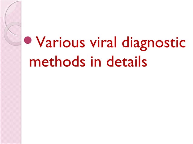 Laboratory diagnosis of viral infection | PPT | Infectious Diseases ...
