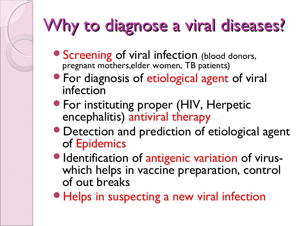 Laboratory diagnosis of viral infection