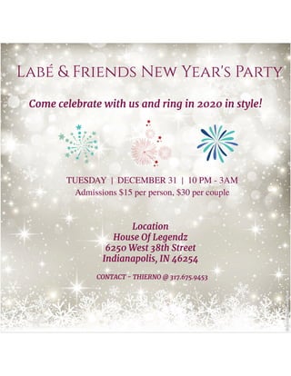 December 31st  2019 New Year Eve Party