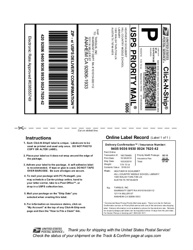 us post office click n ship