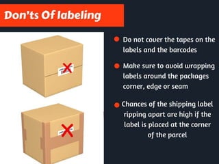 How to affix shipping label on the parcel ?