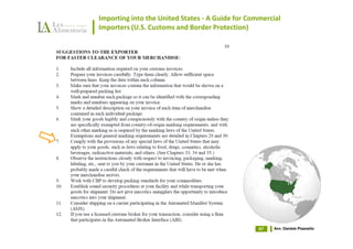 Importing into the United States - A Guide for Commercial
Importers (U.S. Customs and Border Protection)




                                                  67   Avv. Daniele Pisanello
 