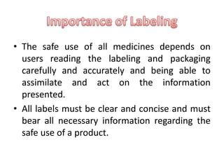 Labeling in pharmaceutical packaging | PPTX