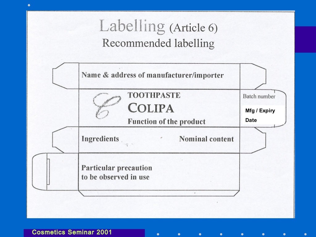 Labelling requirements cosmetics seminar