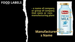 Processing Label Names Processed Foods packaging and labelling. | PPTX