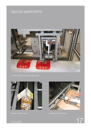 Special applications




Partially wraparound static application




Partially adhesive label                  Labelling on laid boxes




              11                                                    17
 
