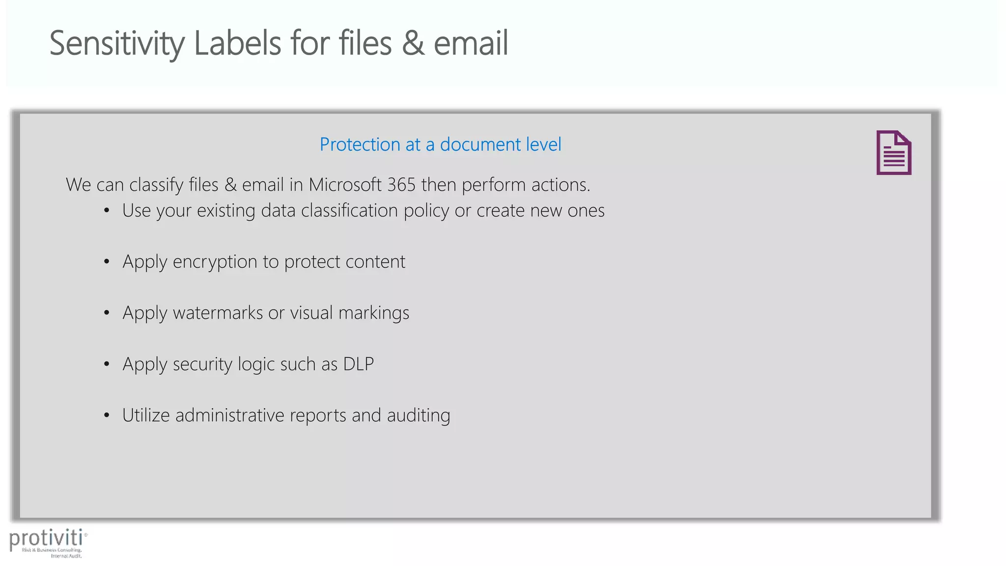Powered by
Sensitivity Labels for files & email
 