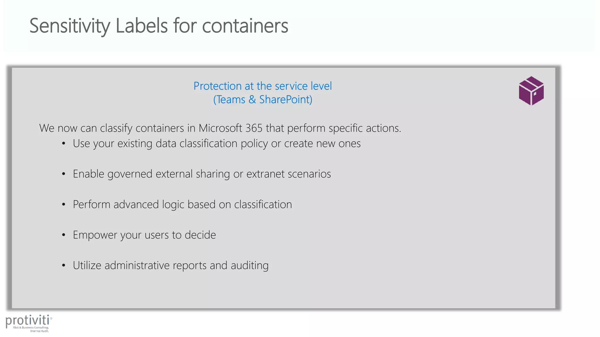Powered by
Sensitivity Labels for containers
 