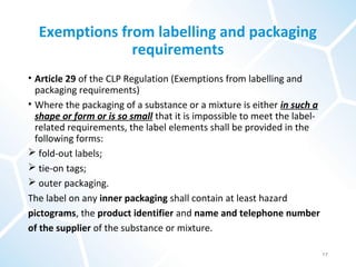 Labelling & packaging of hazardous chemicals | PPT