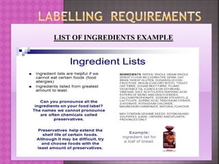 Labelling requirements | PPTX | Nutrition | Healthy Living