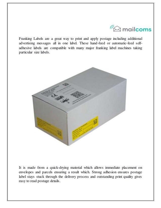 Franking machine labels neopost