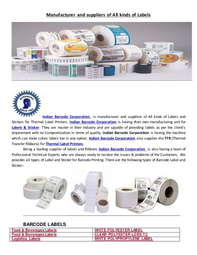 Label manufacturer