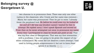 Belonging survey @
Georgetown U.
 
