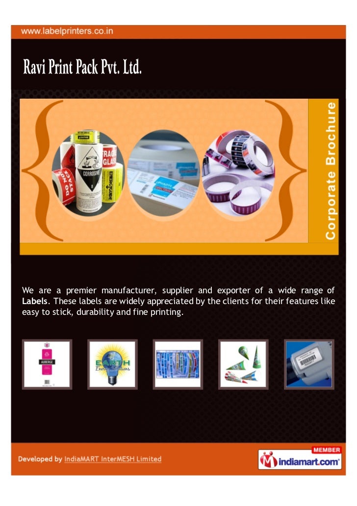 Ravi Print Pack Private Limited, New Delhi, Labels