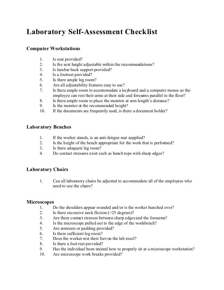 Lab Ergo Checklist