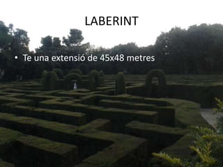 LABERINT
• Te una extensió de 45x48 metres
 