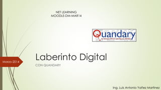 Laberinto Digital
CON QUANDARY
NET LEARNING
MOODLE-DM-MAR14
Ing. Luis Antonio Yañez Martinez
Marzo-2014
 