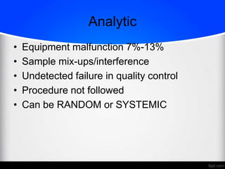 Laboratory errors in medical practice | PPTX