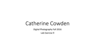 Catherine Cowden
Digital Photography Fall 2016
Lab Exercise 9
 