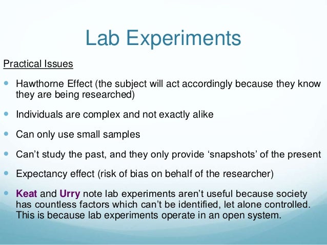 Lab & Field Experiments