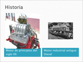 Motor de principios del siglo XX Motor industrial antiguo Diesel 