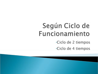 Ciclo de 2 tiempos Ciclo de 4 tiempos 