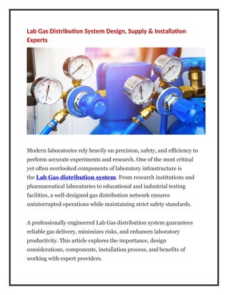Lab Gas Delivery Lab Gas Distribution System Design, Supply & Installation Experts.docx
