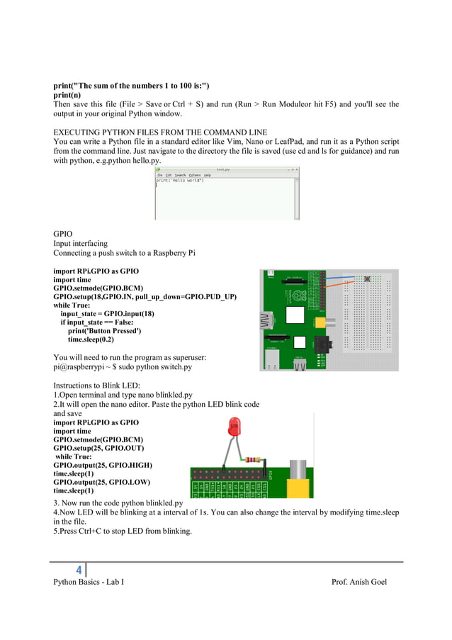 Learning Python for Raspberry Pi | PDF