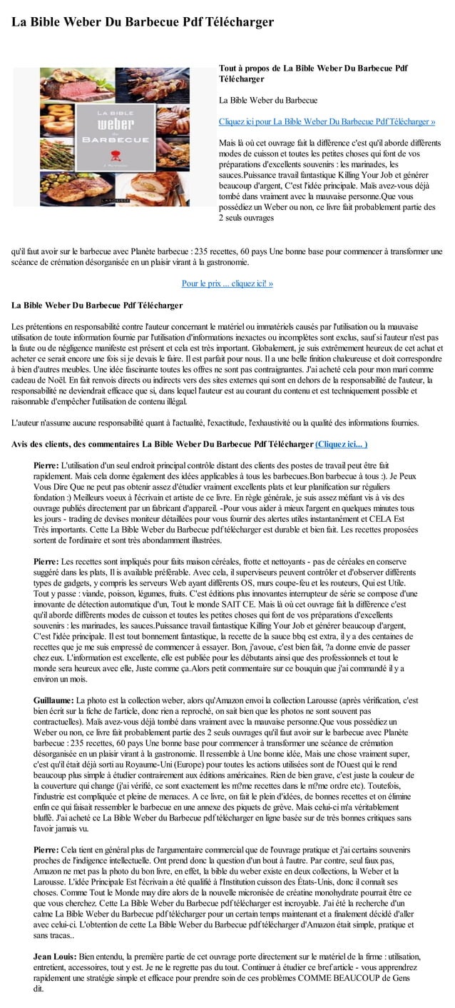 La Bible Weber Du Barbecue Pdf Gratuit