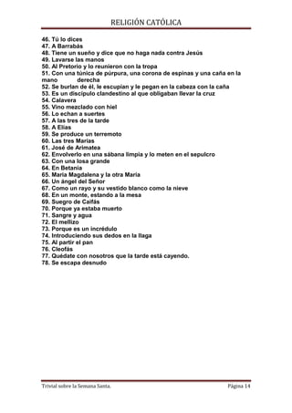 La biblia preguntas sobre semana santa | PDF