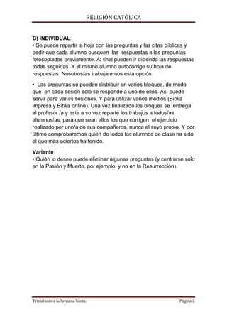 La biblia preguntas sobre semana santa | PDF