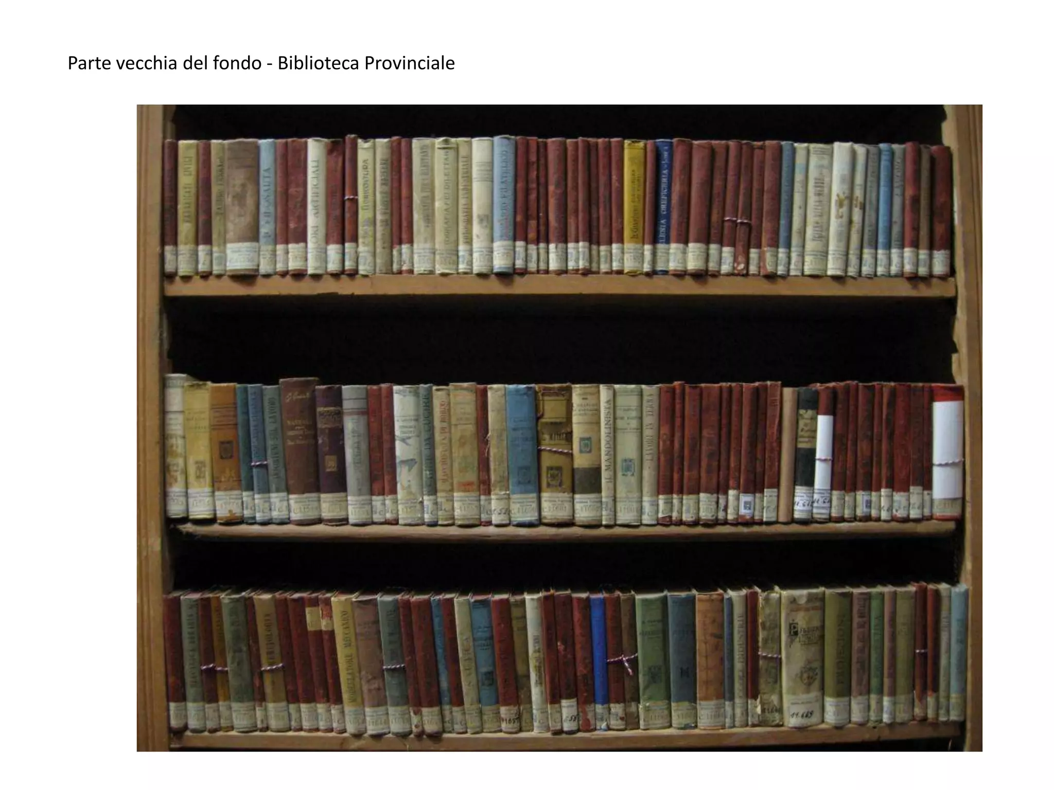 Parte vecchia del fondo - Biblioteca Provinciale
 